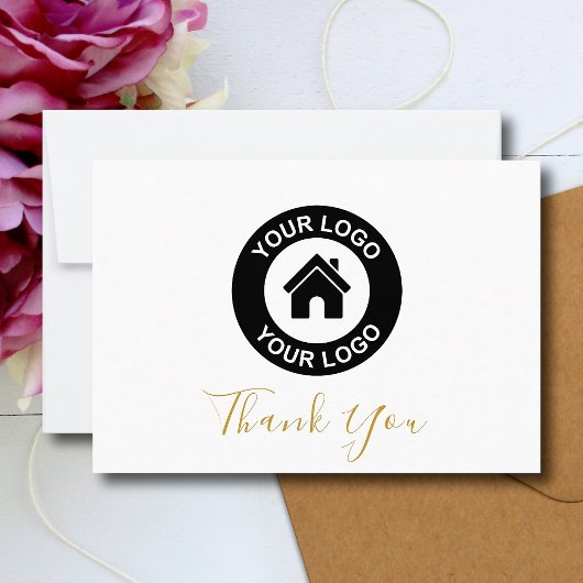 Kundenspezifische Firmenlogos und Werbebotschaften Dankeskarte