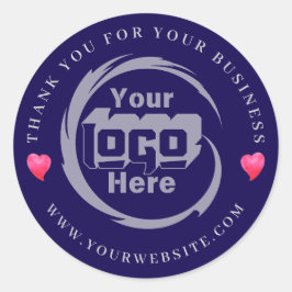 Kundenspezifische Firmenlogos Vielen Dank für Ihr  Runder Aufkleber