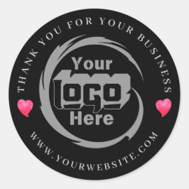 Kundenspezifische Firmenlogos Vielen Dank für Ihr  Runder Aufkleber