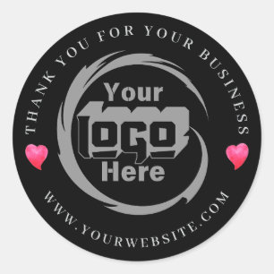 Kundenspezifische Firmenlogos Vielen Dank für Ihr  Runder Aufkleber