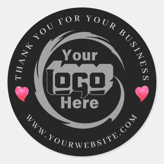 Kundenspezifische Firmenlogos Vielen Dank für Ihr Runder Aufkleber (Vorderseite)