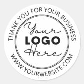 Kundenspezifische Firmenlogos Vielen Dank für Ihr Runder Aufkleber (Vorderseite)