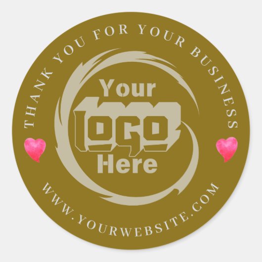 Kundenspezifische Firmenlogos Vielen Dank für Ihr  Runder Aufkleber (Vorderseite)