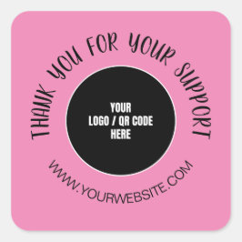 Kundenspezifische Firmenlogos Vielen Dank für Ihre Quadratischer Aufkleber
