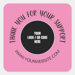 Kundenspezifische Firmenlogos Vielen Dank für Ihre Quadratischer Aufkleber