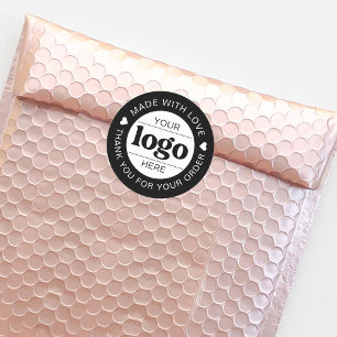 Kundenspezifische Firmenlogos - Vielen Dank Schw Runder Aufkleber