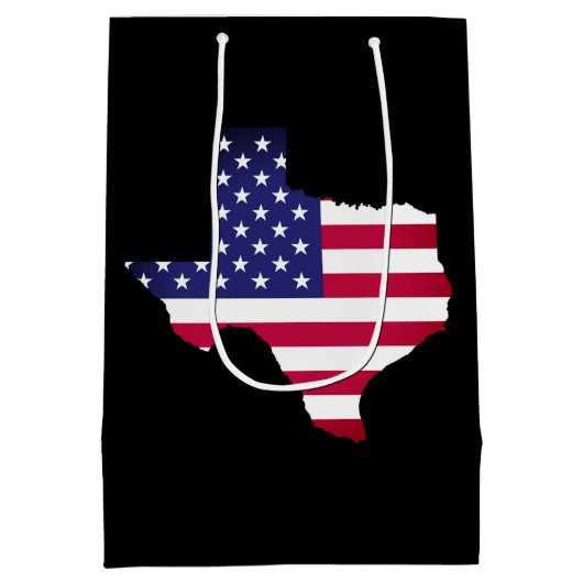 Kundenspezifische Flagge Farbtexas USA Amerika Mittlere Geschenktüte (Rückseite)