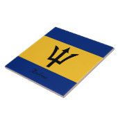 Kundenspezifische Flagge von Barbados Trident von Fliese (Seite)