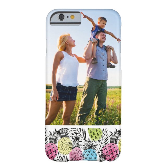 Kundenspezifische Foto-Ananasgrunge-Palmen Case-Mate iPhone Hülle (Rückseite)