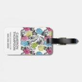 Kundenspezifische Foto-Ananasgrunge-Palmen Gepäckanhänger (Rückseite horizontal)