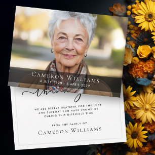 Kundenspezifische Foto Beileid-Belohnung danke Kar