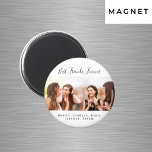 Kundenspezifische Foto beste Freunde für immer ble Magnet<br><div class="desc">Ein Geschenk für Ihre besten Freunde zum Geburtstag,  Weihnachten oder ein besonderes Ereignis. Schwarzer Text: Best Friends Forever,  geschrieben mit einem trendigen handgeschriebenen Stil Skript. Personalisieren und verwenden Sie Ihr eigenes Foto und Ihre eigenen Namen. Ein schick weißer Hintergrund.</div>