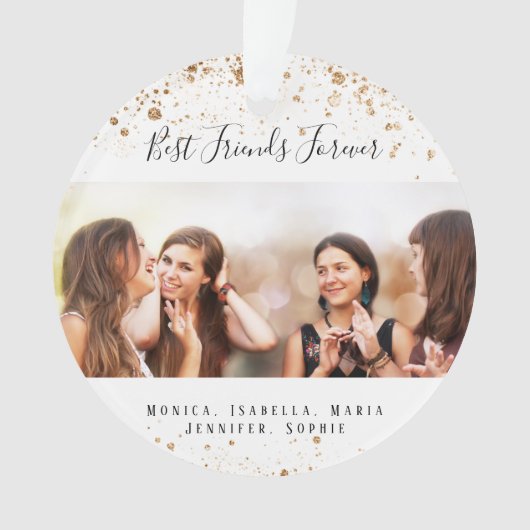 Kundenspezifische Foto beste Freunde für immer Gol Ornament (Vorderseite)