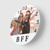 Kundenspezifische Foto BESTE FREUNDIN für immer be Runde Wanduhr (Winkel)