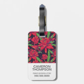 Kundenspezifische Foto-Blumen und Kolibris Gepäckanhänger (Rückseite vertikal)