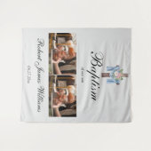 Kundenspezifische Foto Collage Christening Taufen  Wandteppich (Vorderseite (Horizontal))