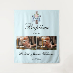 Kundenspezifische Foto Collage Christening Taufen Wandteppich