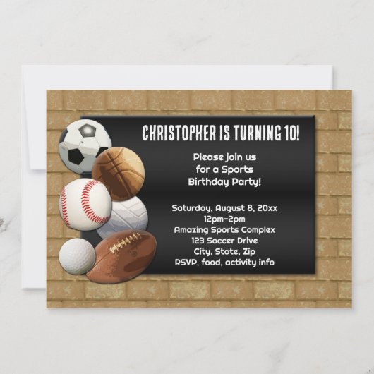 Kundenspezifische Foto Einladung, Sport Thema Gebu Einladung (Rückseite)