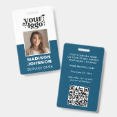 Kundenspezifische Foto-Firmenlogo Modern QR Ausweis (Vorder- & Rückseite)