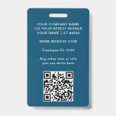 Kundenspezifische Foto-Firmenlogo Modern QR Ausweis (Rückseite)