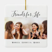 Kundenspezifische Foto-Freunde für Lebensfreude Keramikornament (Rückseite)