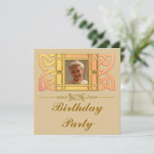 Kundenspezifische Foto-Geburtstags-Party Einladung (Stehend Vorderseite)