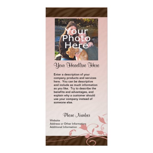 Kundenspezifische Foto-Gestell-Karte, rosa Strudel Werbekarte (Vorne)