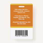 Kundenspezifische Foto-ID, Barcode- und Logo-Firma Ausweis (Rückseite)