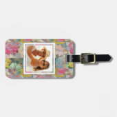 Kundenspezifische Foto-Kunst Blumengrungemuster Gepäckanhänger (Vorderseite horizontal)