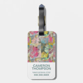 Kundenspezifische Foto-Kunst Blumengrungemuster Gepäckanhänger (Rückseite vertikal)