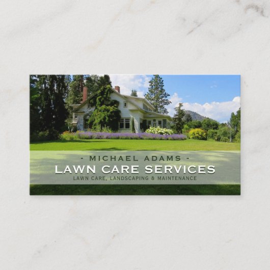 Kundenspezifische Foto-Lawn Care & Landscaping-Vis Visitenkarte (Vorderseite)