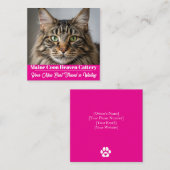 Kundenspezifische Foto Maine Coon Cattery Business Quadratische Visitenkarte (Vorne/Hinten)