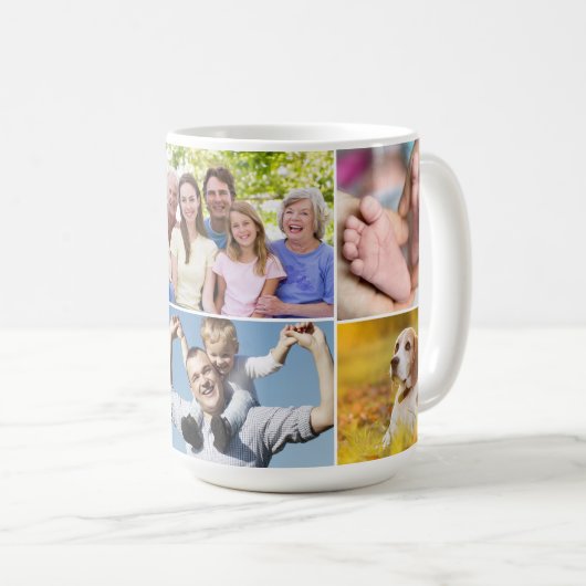 Kundenspezifische Foto-Nachricht Beste Lebensfamil Kaffeetasse (VorderseiteRechts)