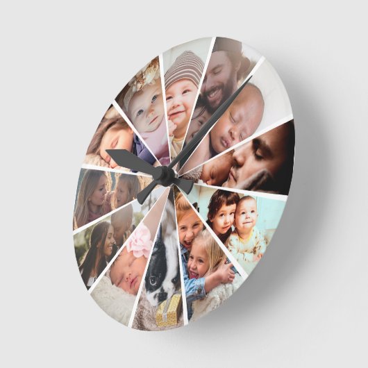 Kundenspezifische Foto Personalisierte Familienmit Runde Wanduhr (Winkel)