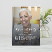 Kundenspezifische Foto-Rente-Party-Feier Einladung (Stehend Vorderseite)