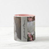 Kundenspezifische Foto-Schablonen-Rosa-Grau-Tasse Tasse (Zentrum)