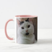 Kundenspezifische Foto-Schablonen-Rosa-Grau-Tasse Tasse (Links)