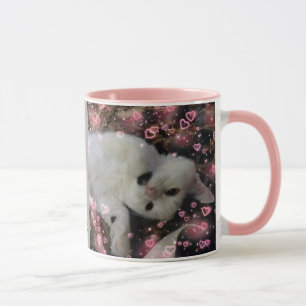 Kundenspezifische Foto-Schablonen-Rosa-Grau-Tasse Tasse