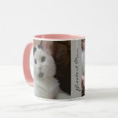 Kundenspezifische Foto-Schablonen-Rosa-Grau-Tasse Tasse (Vorderseite Links)