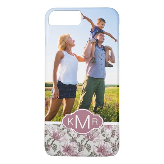 Kundenspezifische Foto-u. Monogramm-rosa Case-Mate iPhone Hülle (Rückseite)