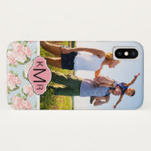 Kundenspezifische Foto- u. Monogramm-Rosen mit Case-Mate iPhone Hülle (Rückseite (Horizontal))