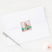 Kundenspezifische Foto- und Namensschilderkennung  Quadratischer Aufkleber (Umschlag)