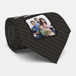 Kundenspezifische Foto-Vatertags-Krawatten, grauer Krawatte