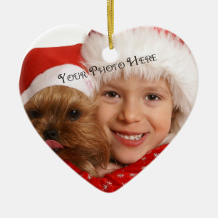 Kundenspezifische Foto-Weihnachtsverzierungen Keramik Ornament
