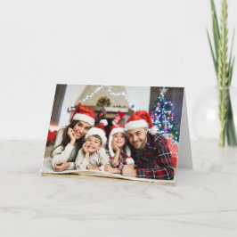 Kundenspezifische Fotos & Name Weihnachtsgrüßkarte Feiertagskarte