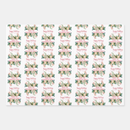 Kundenspezifische Fotos und Name Feste Grünpflanze Geschenkpapier Set (Vorderseite 2)