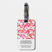 Kundenspezifische Fotowatercolor-Flamingos in den Gepäckanhänger (Rückseite vertikal)