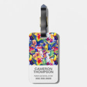 Kundenspezifische Fotowatercolor-Papageien Gepäckanhänger (Rückseite vertikal)