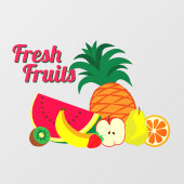 Kundenspezifische Frischobst Store Market Business Fensteraufkleber (Blatt)