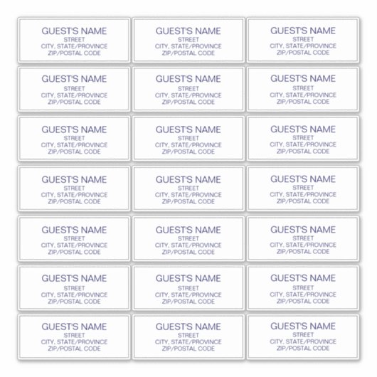 Kundenspezifische Gäste adressieren Labels Navy Bl (Vorderseite)